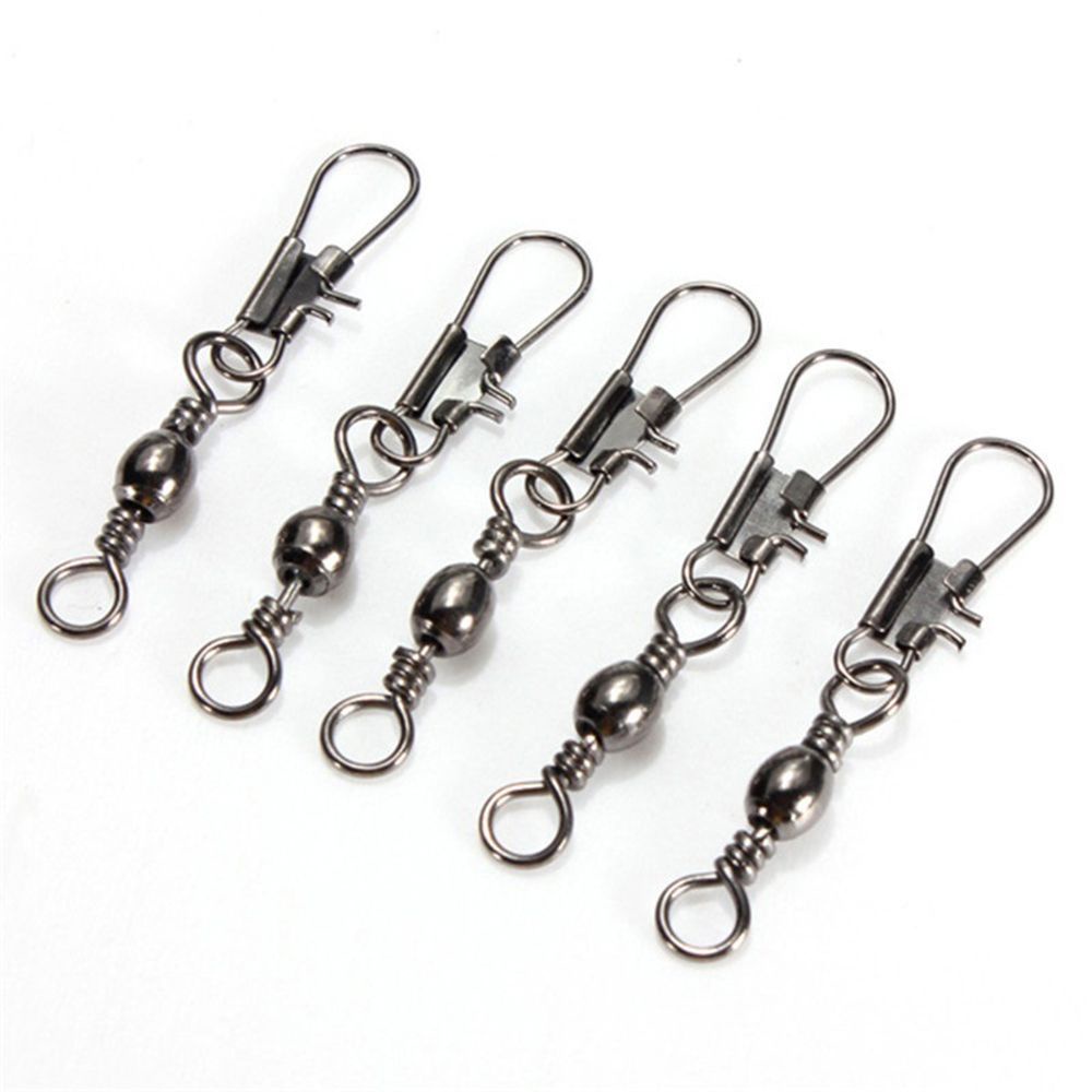 REBUY Wear-resisting Link Solid Rings 100Pcs/Lot Ball Barrel Swivel Pin Fishing Connector Convenient Fishing Hook 30mm Fish Tackle Accessories with Interlock Snap/Multicolor