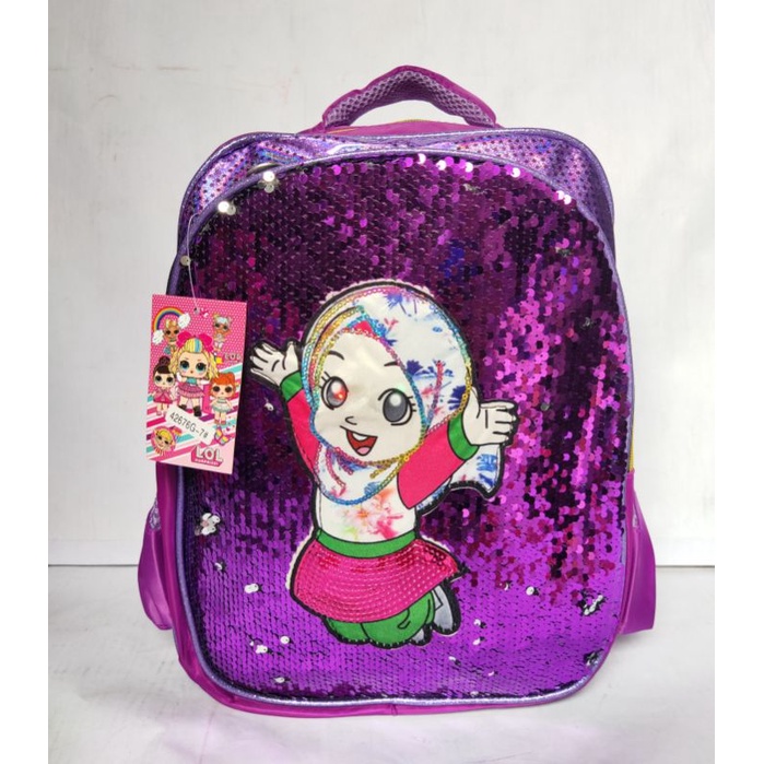 Tas anak cewek SD usap dan lampu import