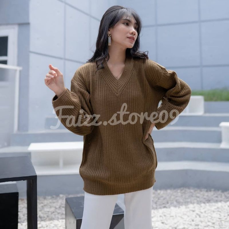 SWEATER Rajut HANNA OVERSIZED KNIT PREMIUM/Sweater Rajut Premium Wanita Store09 Murah