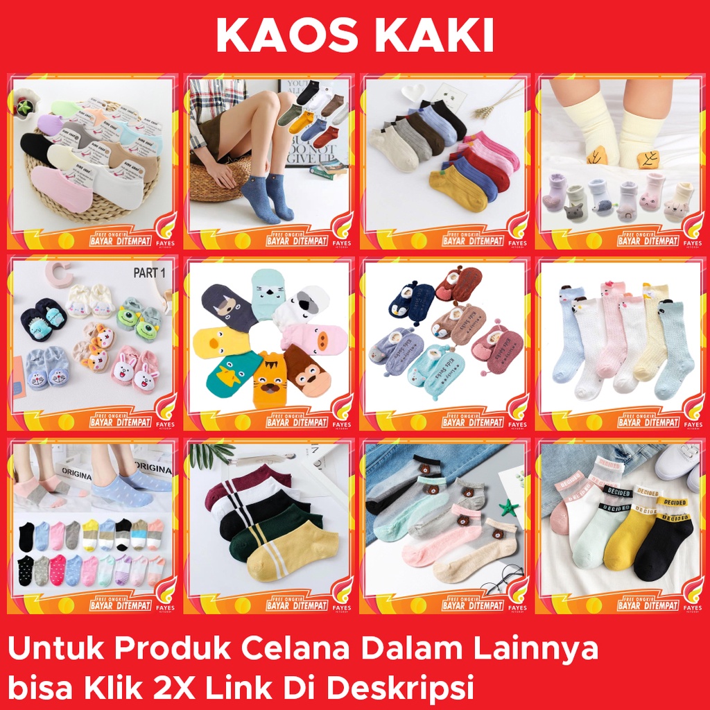 FAYES Kaos Kaki Wanita Ankle Kaos kaki Cute Kaos Kaki Motif Kaos Kaki Semata Kaki Socks U16-1