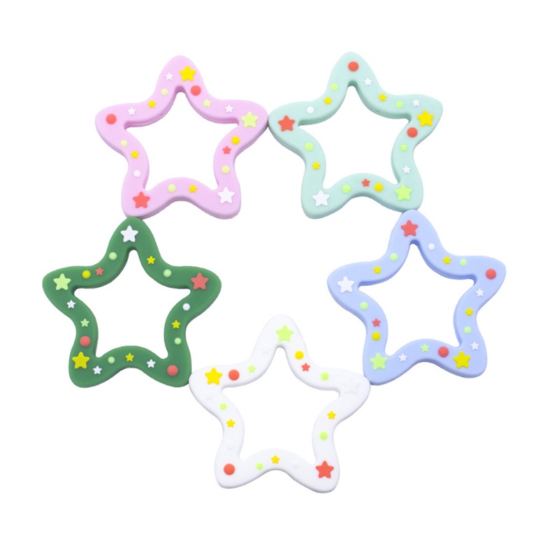 Mary Mainan Teether Bentuk Bintang Bahan Silikon Food Grade Untuk Bayi Newborn