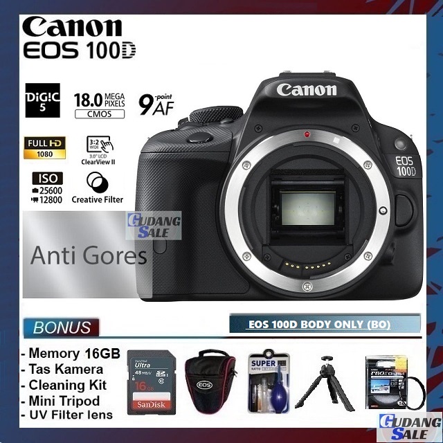 [NEW] KAMERA CANON EOS 100D Body Only (BO) - GARANSI 1 TAHUN - CAMERA DSLR - 700d 1300d 1200d 600d