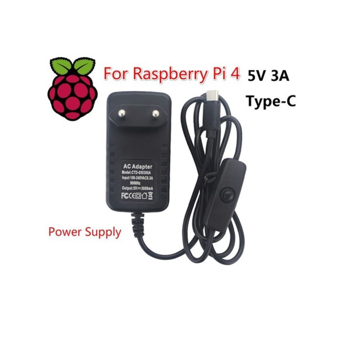 Adaptor 5V 3A USB Type C For Untuk Raspberry Pi 4B