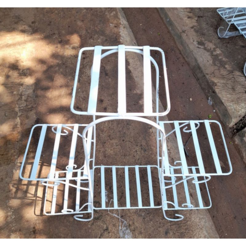 Rak stading 6Susun // Rak pot 6 susun // rak tanaman hias besi - putih