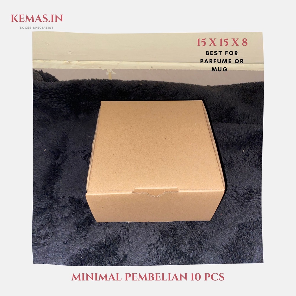 

Kardus Die Cut 15x15x8 - Karton Box Dus Packaging Hampers Pizza Brownies Baju Tas Kue Roti Murah