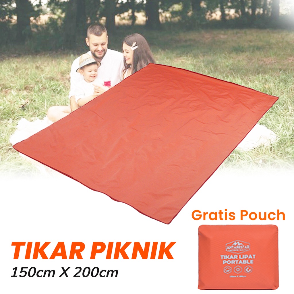 TIKAR Piknik Lipat / Karpet Tiker Lipat Waterproof Anti Air Antaresta