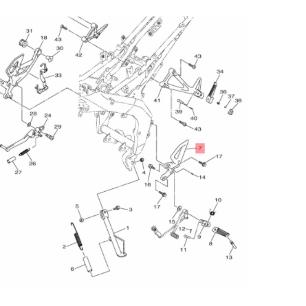 bracket dudukan footstep foot step depan kiri mt15 mt 15 original ygp B7D-F7442-00
