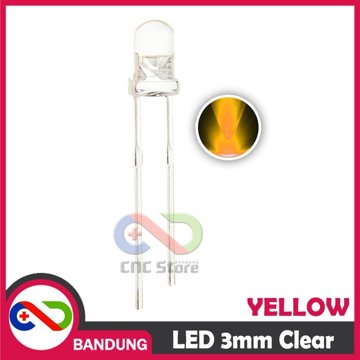 10PCS LED 3MM F3 SUPER BRIGHT YELLOW KUNING CLEAR