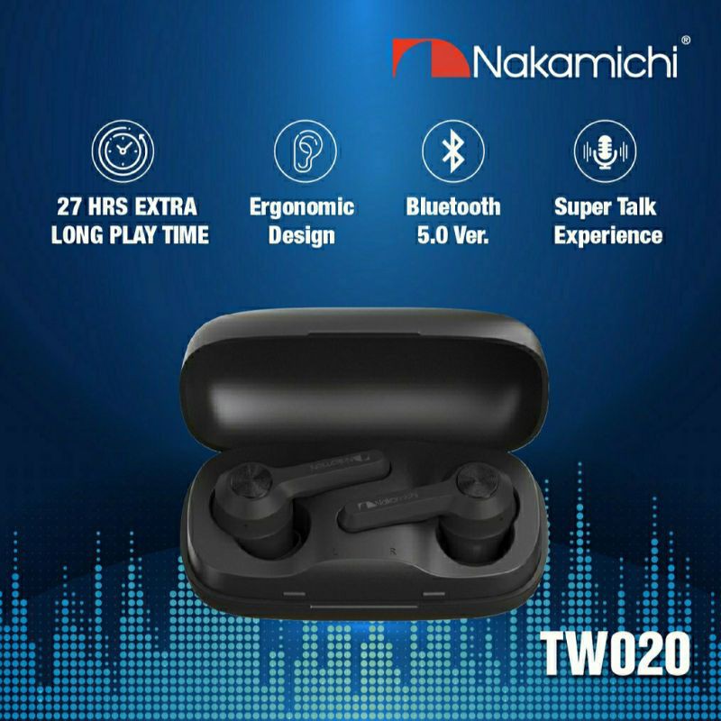Nakamichi TW 020 Earphone Black Original