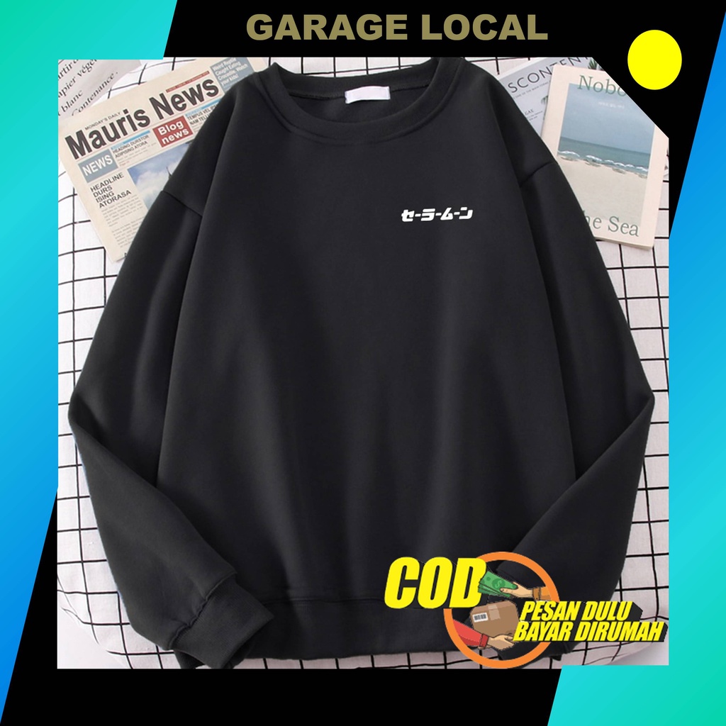 Sweater Crewneck Basic Anime   Japanese Cartoon Character CN Anime Pria Wanite Crawneck Karakter Cow