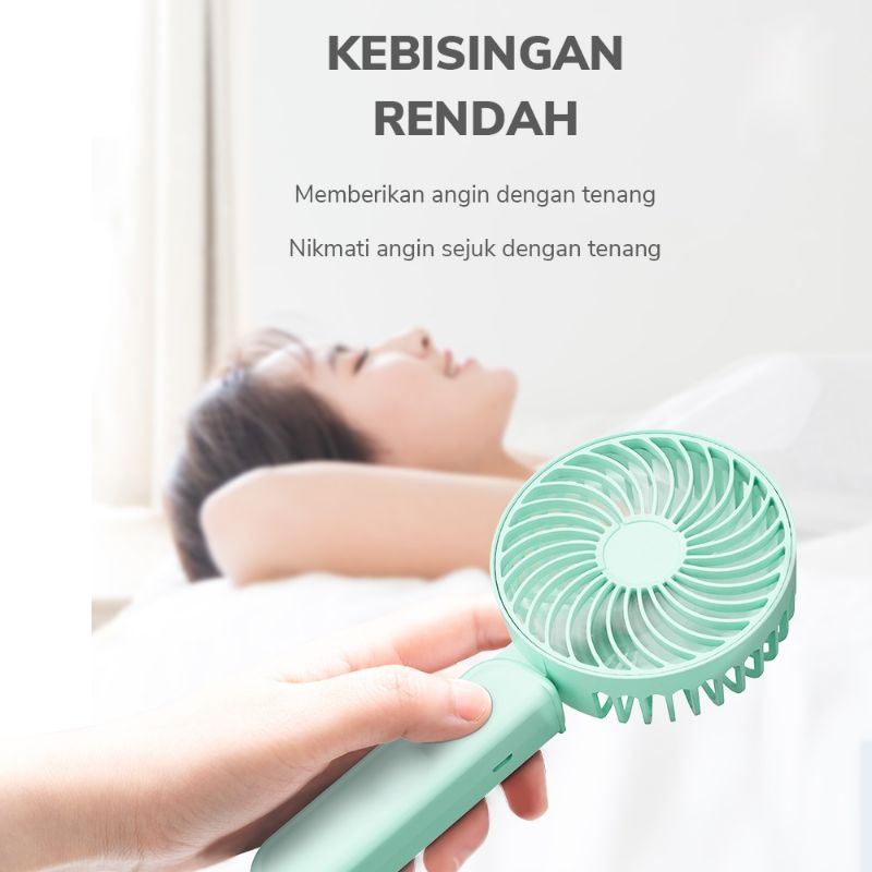 Kipas Angin Mini Portable Rechargeable Fan 3-Speed Adjustment Kipas Angin Genggam s9