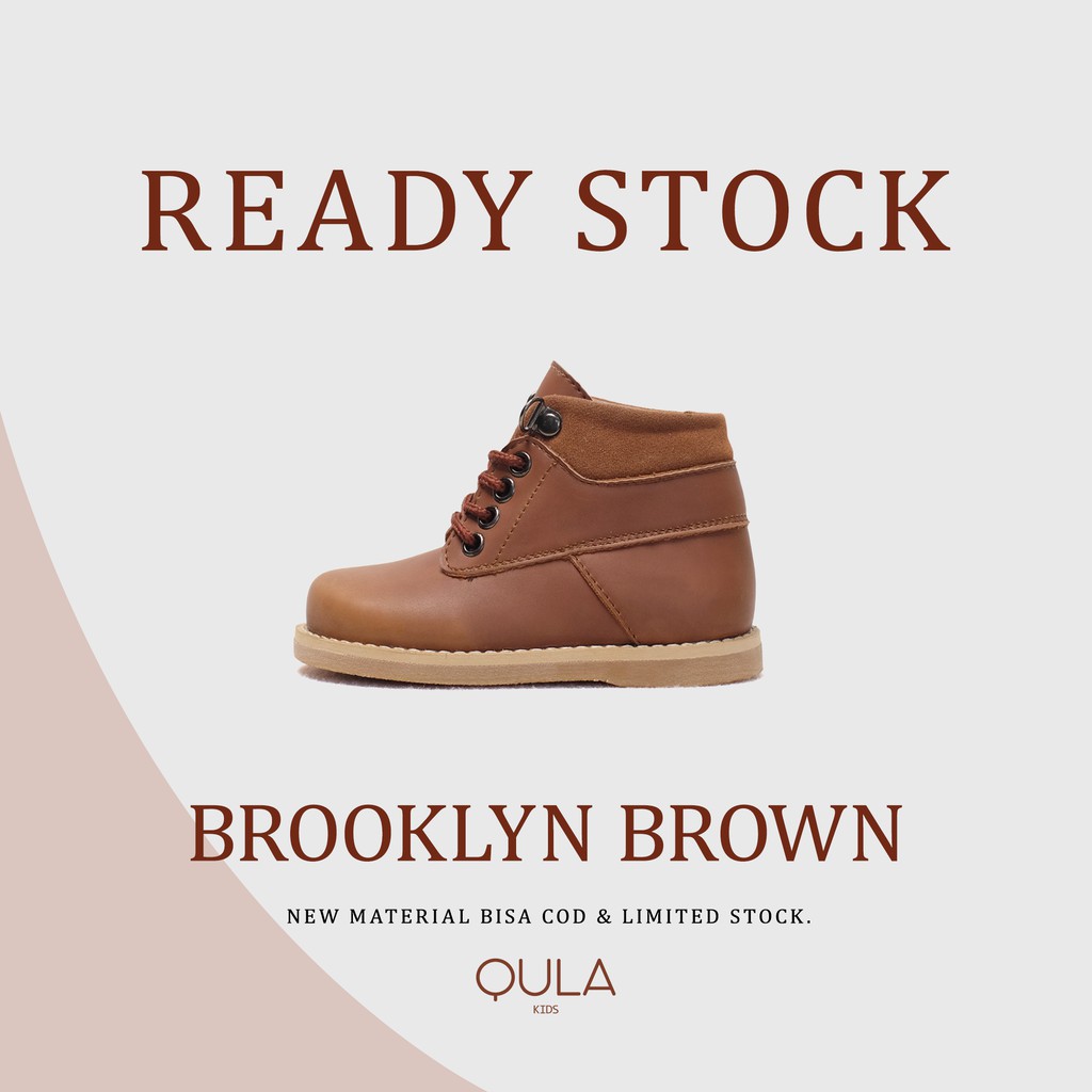 Ready Stock - Brooklyn Brown Sepatu Boots Anak Toddler Vintage Usia 2,3,4 Tahun