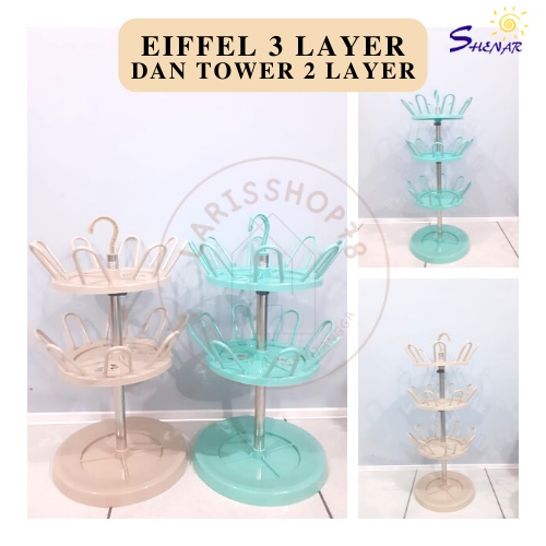 SHENAR - EIFFEL(3LAYER) - TOWER(2LAYER) Rak Sepatu Susun / Rak Gantungan Jemuran Sepatu Sandal Hange