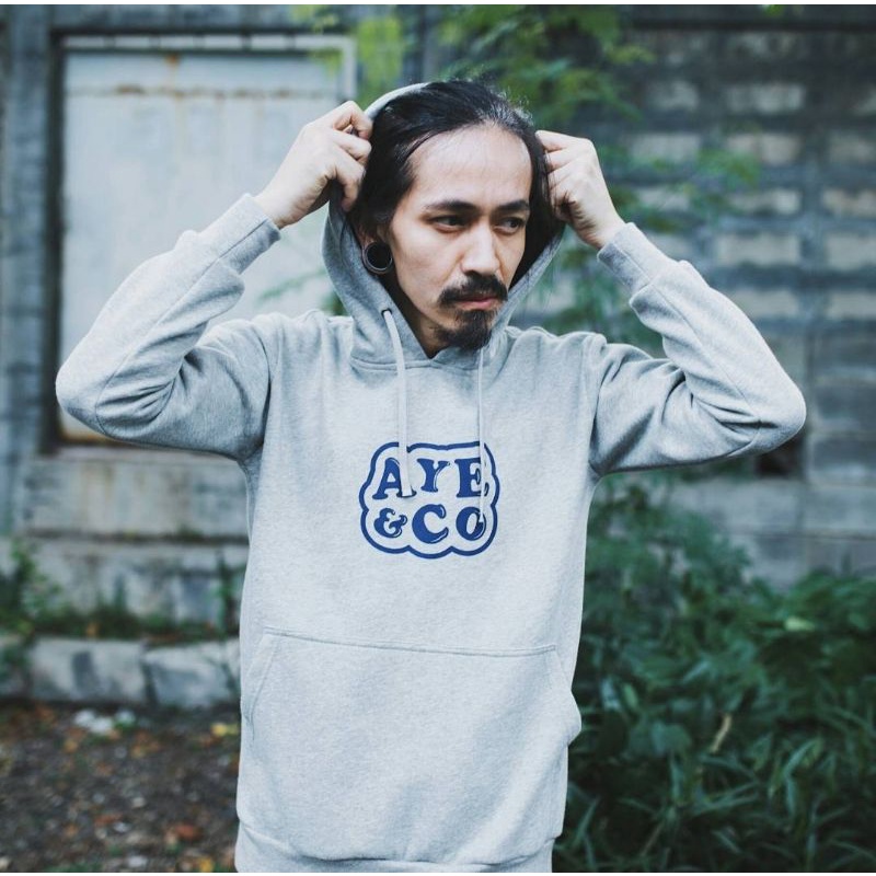 pullover hoodie AYE & CO demolay X - grey