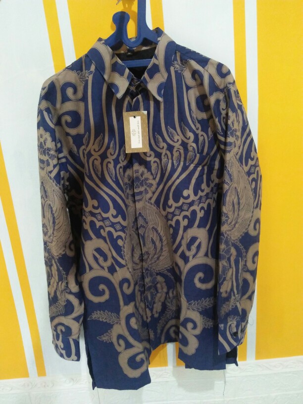 Kamandanu Blue Kemeja Batik Pria Full Furing Katun Primisima