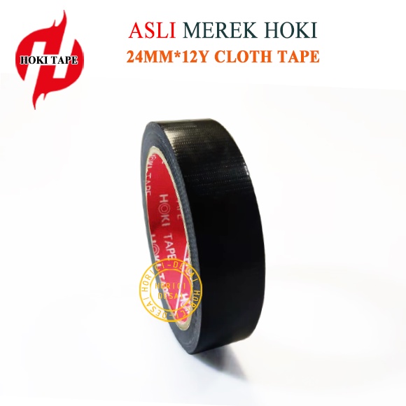 HOKI CLOTH TAPE 24MM*8Y 36MM*8Y ISOLASI WARNA HITAM LAKBAN PEREKAT SUPER MURAH /BAHAN TEBAL JILID LINEN