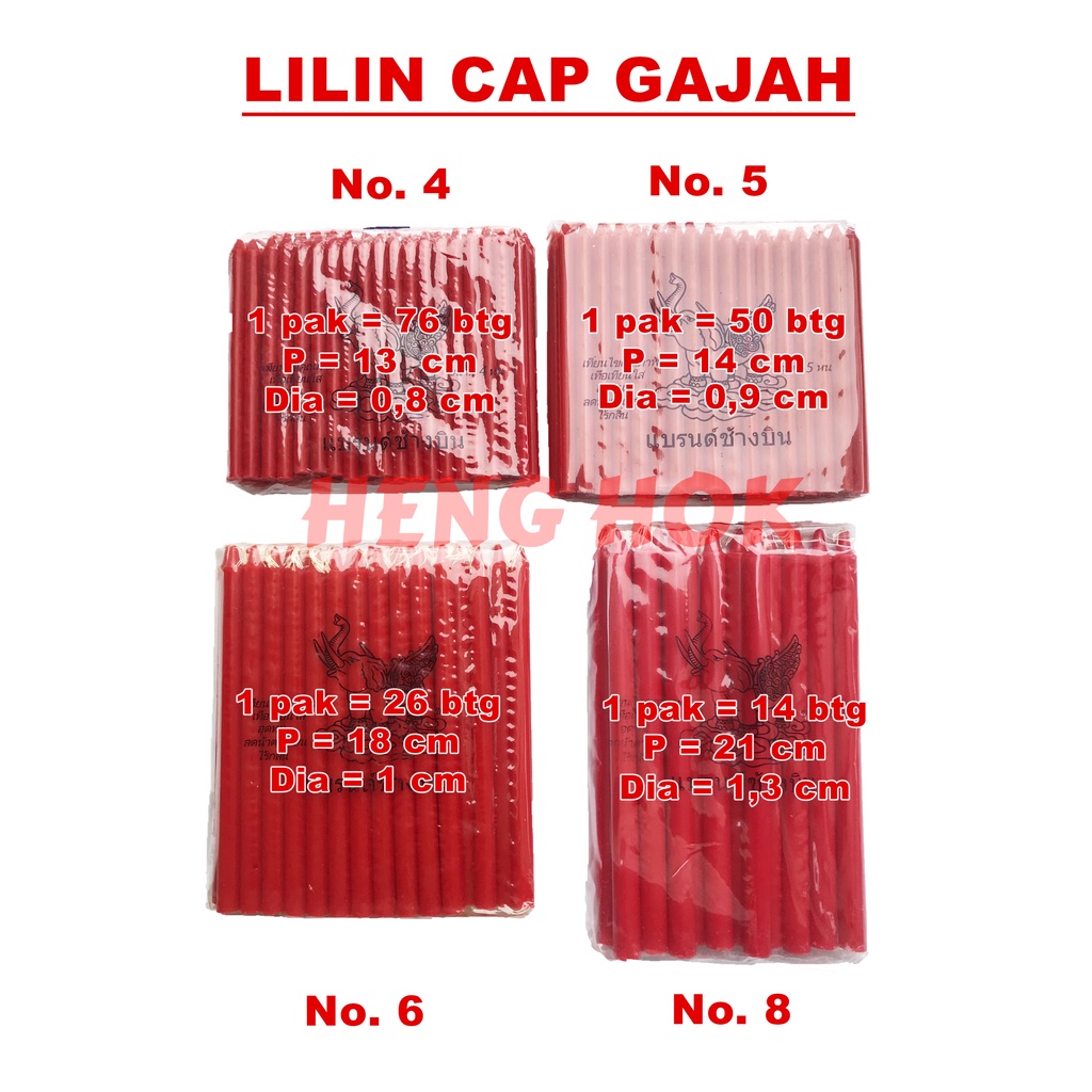 LILIN MERAH SEMBAHYANG / LILIN GAJAH TERBANG IMPORT THAILAND