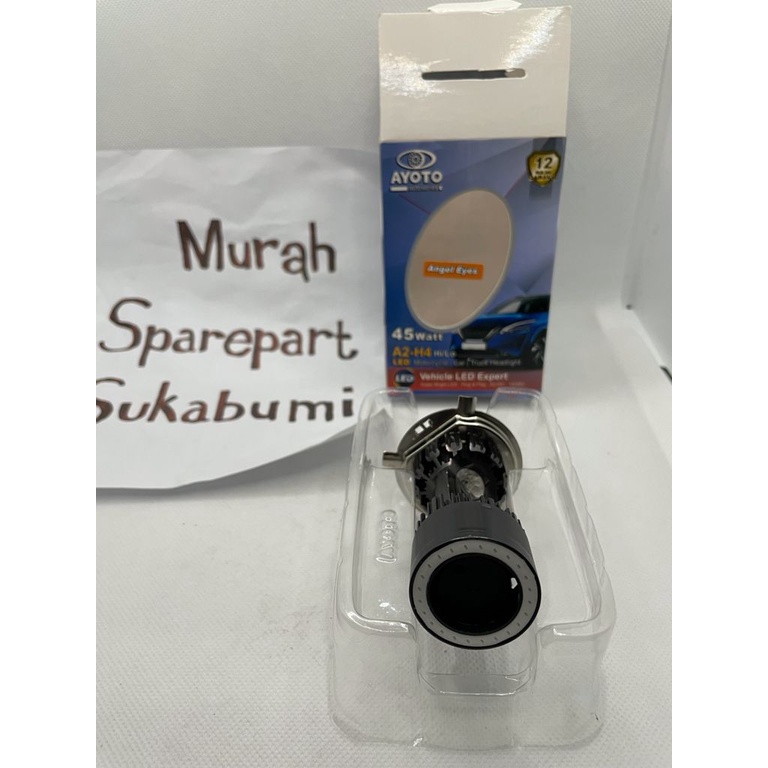 lampu utama led mobil motor h4 AYOTO A2 45 watt double CSP 12000 lumen - putih