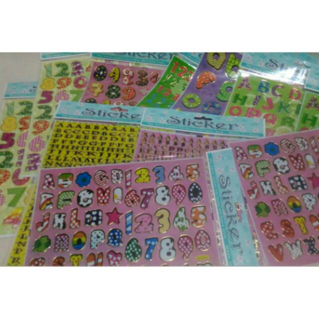 

Sticker/stiker alphabet/number/huruf/angka