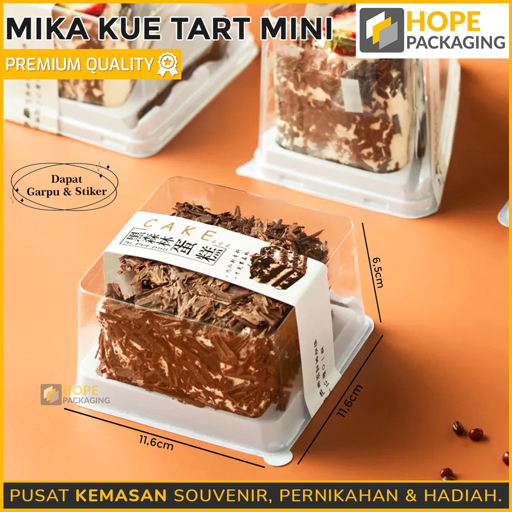 [ 5 pcs ] Mika cake kue tart mini Tutup + Garpu Mika Cake Mini Bolu Pudding