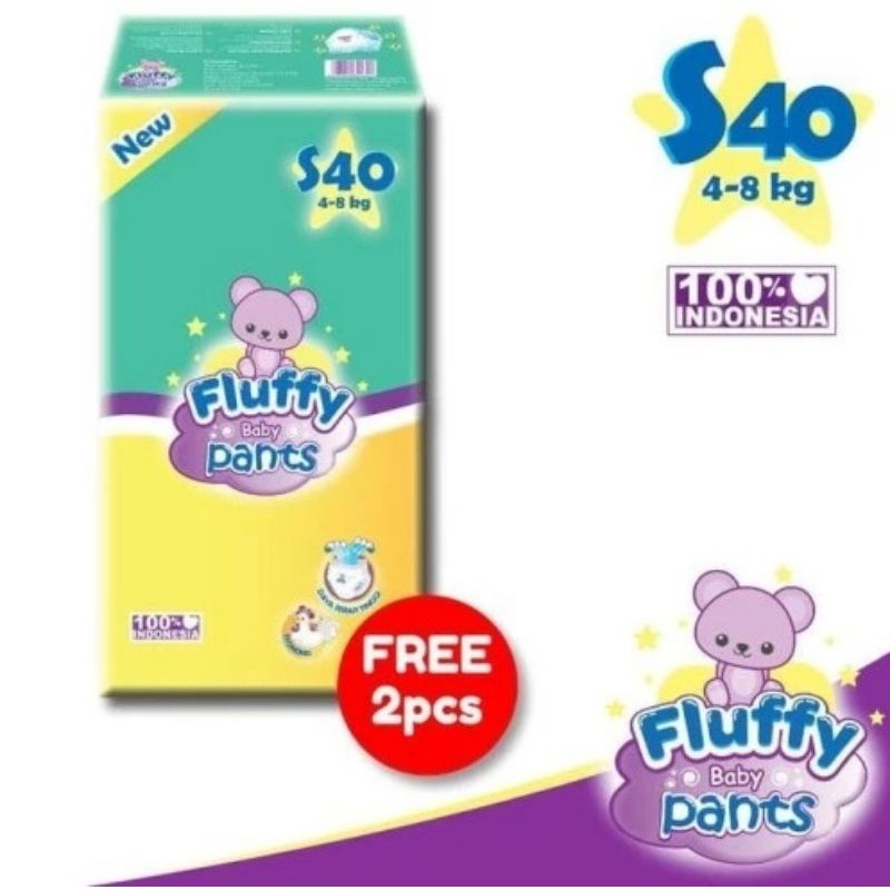Pempers bayi Fluffy S40/S20/M34/M18/M8 tipe celana