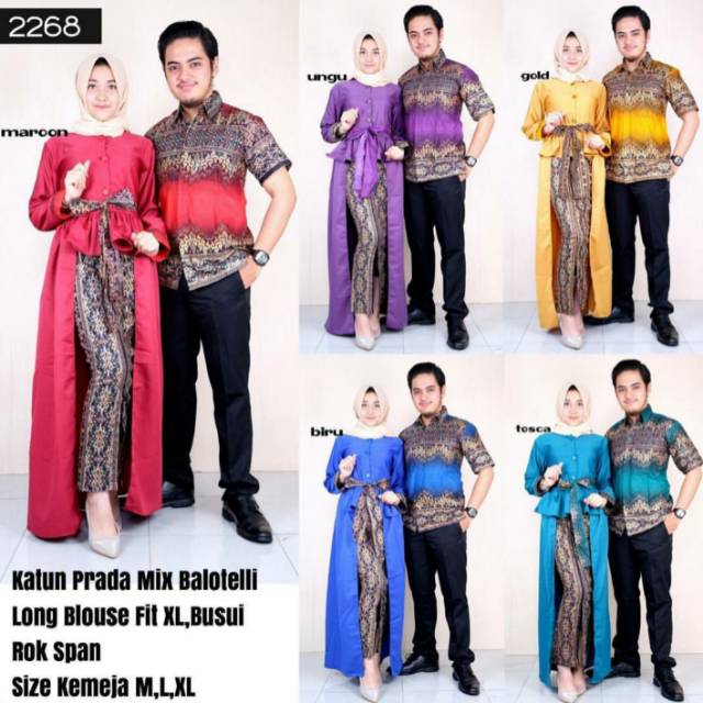 Couple 2268 Sarimbit Batik Pasangan Baju Muslim Hijab