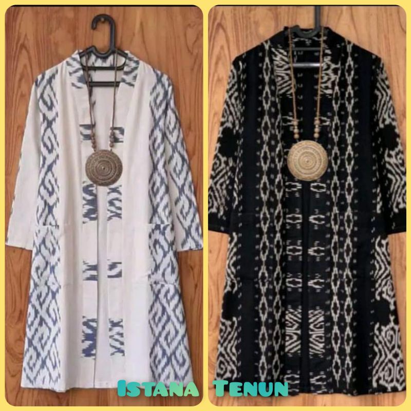 Blazer Tenun Long Blazer Wanita