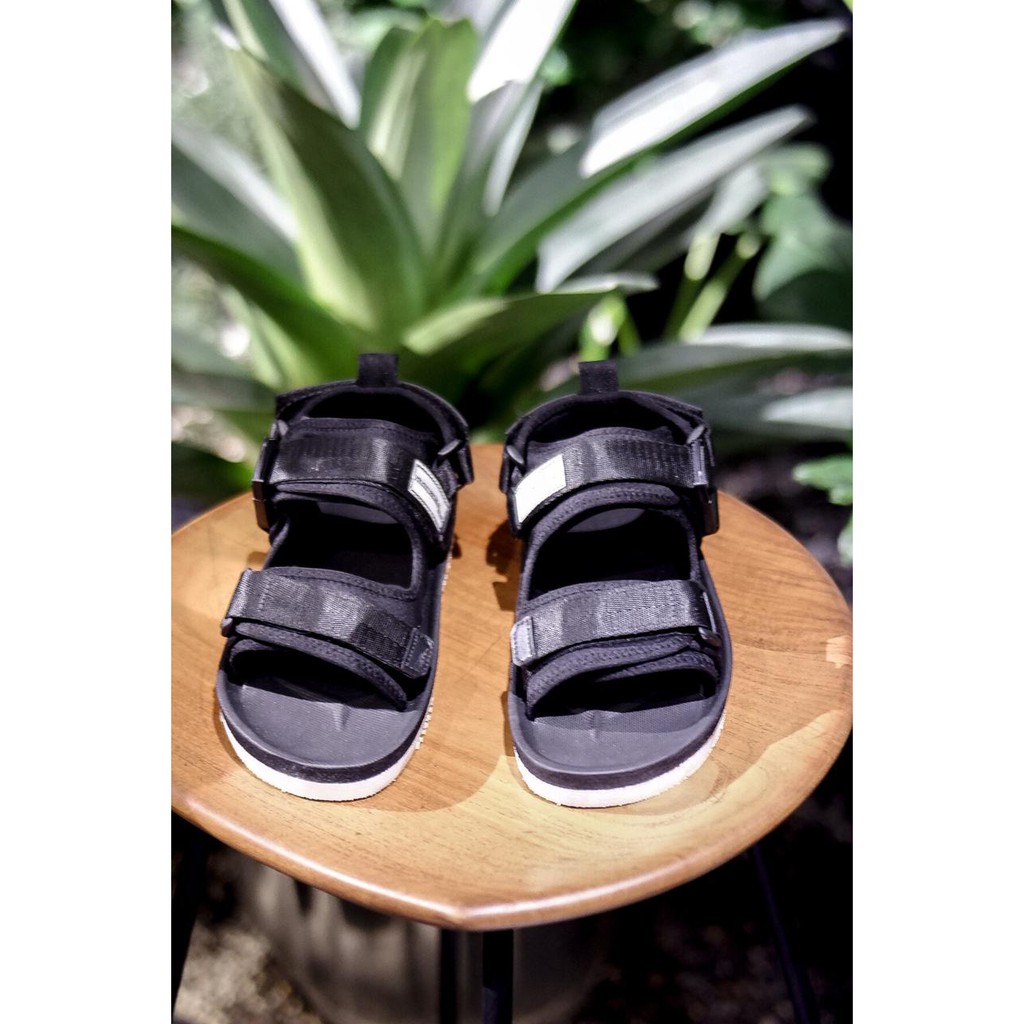 sandal kasual pria wanita volkerfootwear art  cutter blackwhite strap 2 mest