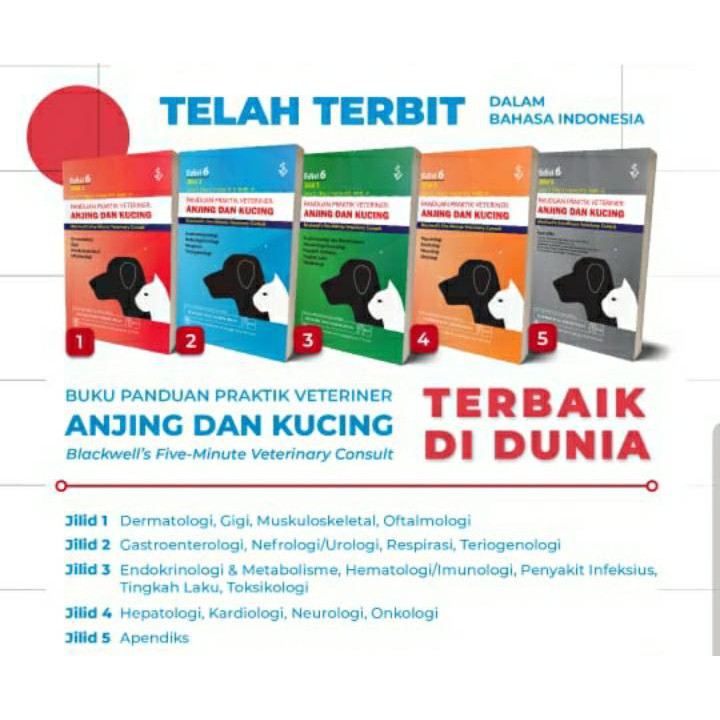 Paket Lengkap Panduan Praktik Veteriner Anjing dan Kucing Blackwell's Five-Minute