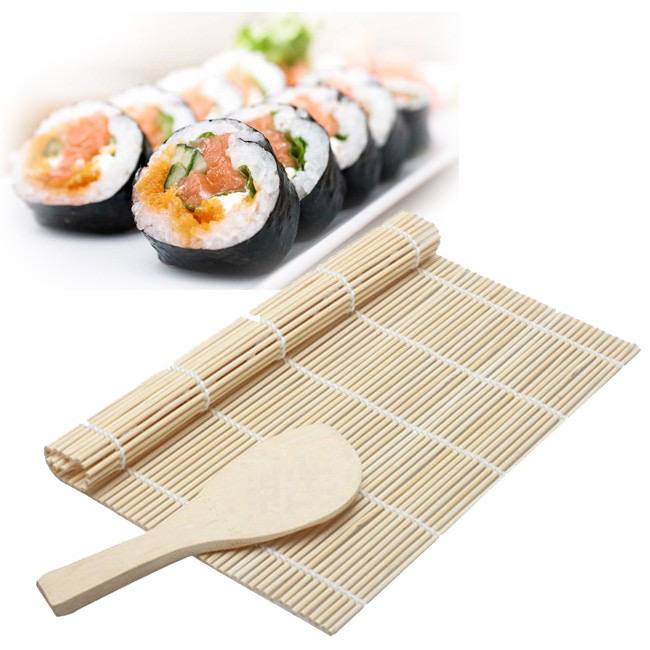 TGM - tikar penggulung sushi makisu bamboo bambu roller roll alas cetakan nasi bento tatakan piring