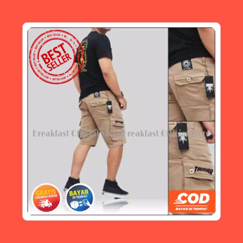 Celana Cargo Pendek Kargo Kimpul Pria Oversize Jumbo Distro Terbaru