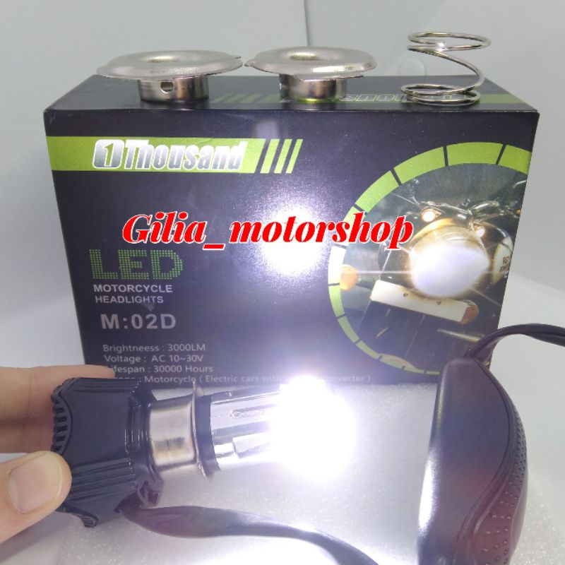 Lampu Depan LED Motor 3 sisi Lampu nyala putih 3 LED 30 watt