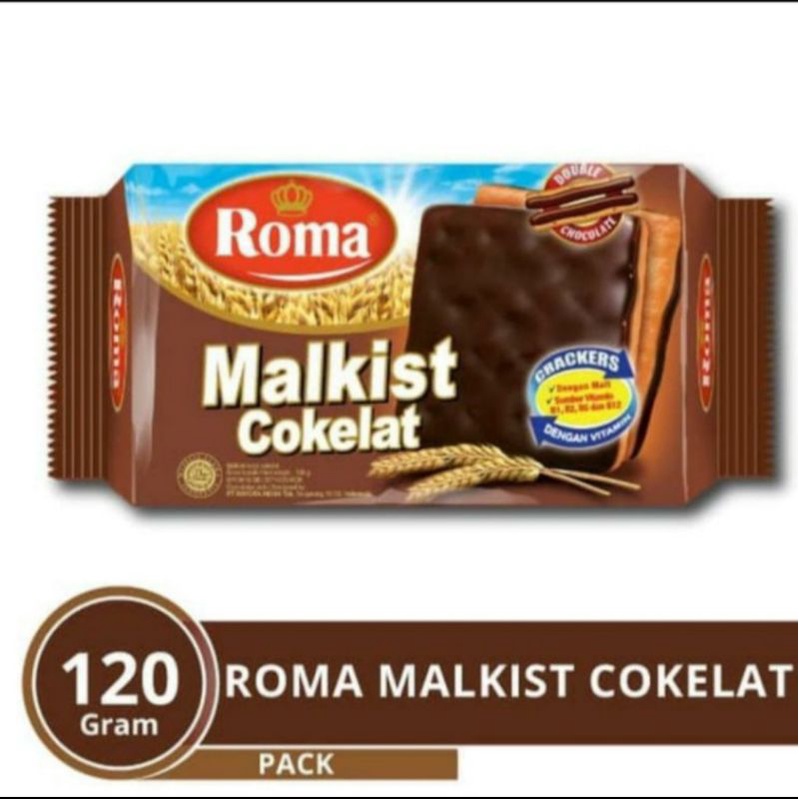 

1 bks biskuit Roma malkist cokelat 105 gram