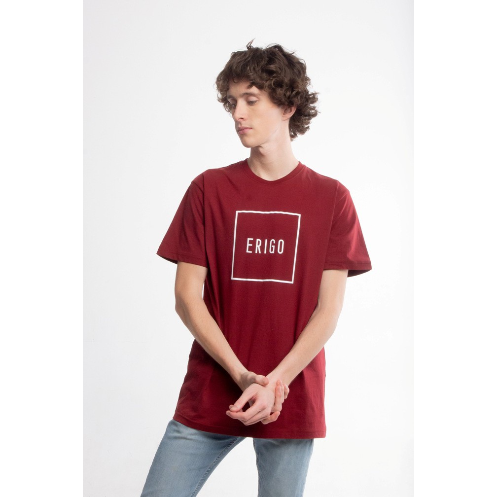 Erigo T shirt Box White Maroon Shopee Indonesia Erigo T shirt Box White Maroon Shopee Indonesia