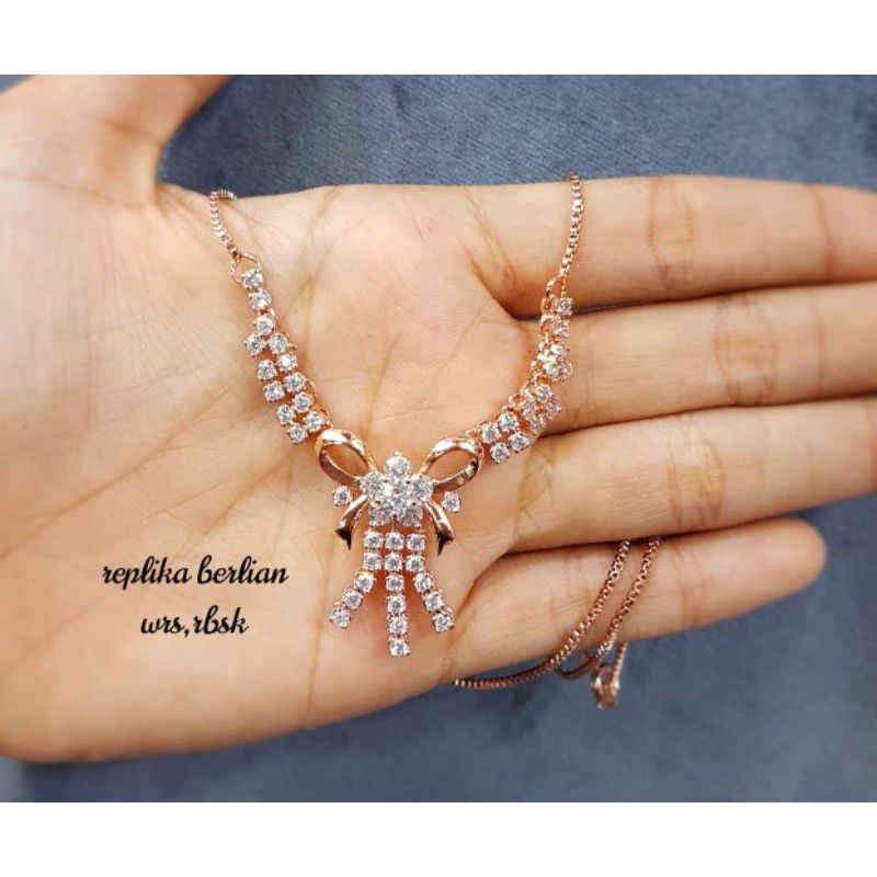 Kalung berlian medan/Replika,persis sperti asli,mata micro diamond yg biasa dpake ditoko mas/berlian