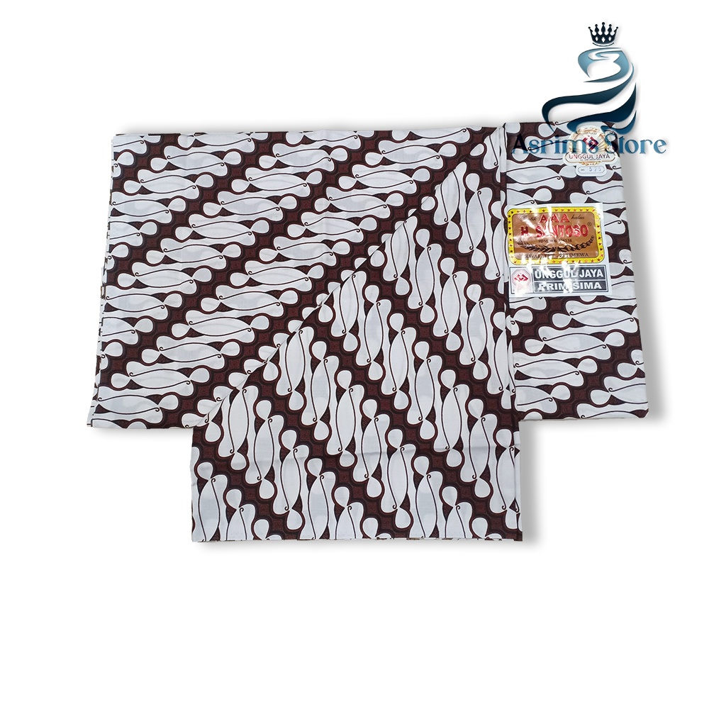 Kain Batik Jogja Jarik Batik Samping Kebat Jogjaan Hitam Putih Santoso AAA Premium Original-113