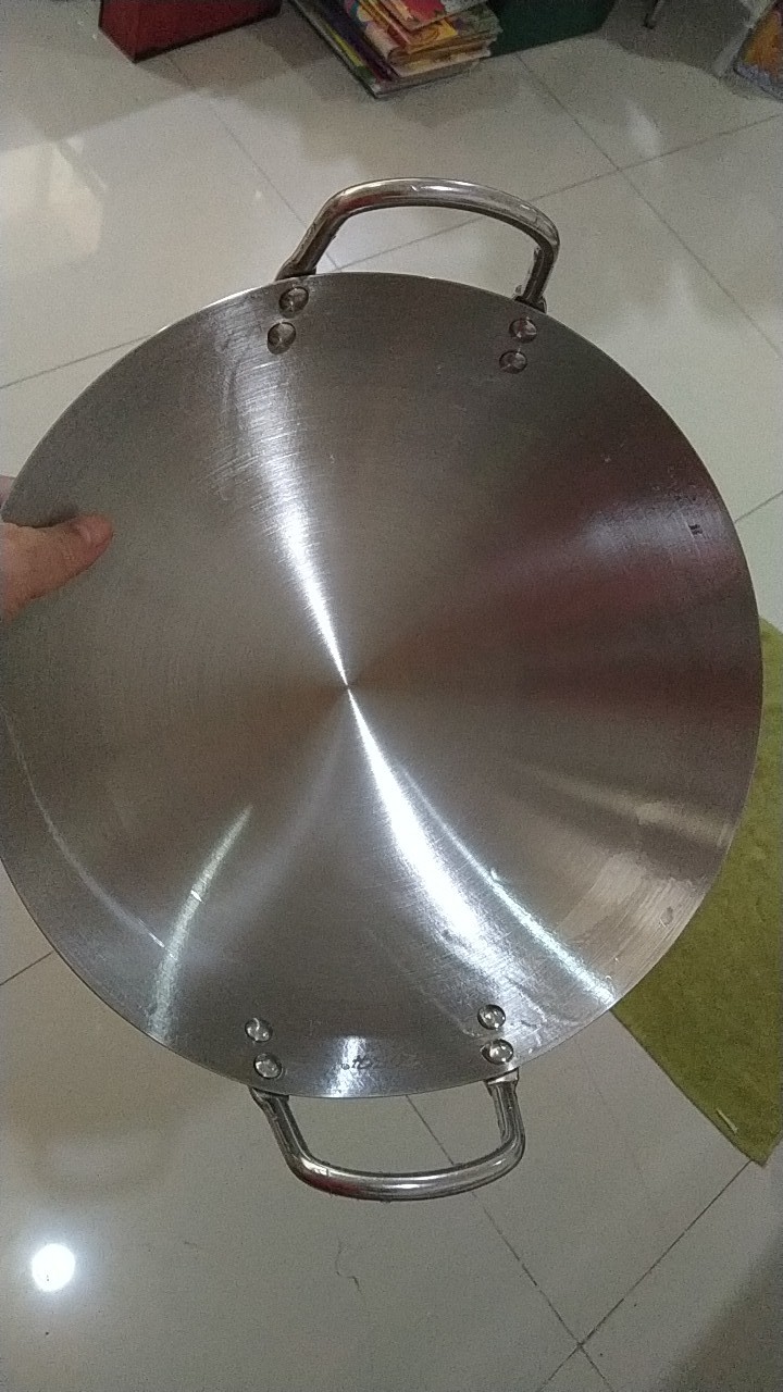 Rosh Wajan Anti Karat 32 Cm Stainless Steel Super Wok Twin Handle Ros-sw32 Chrome