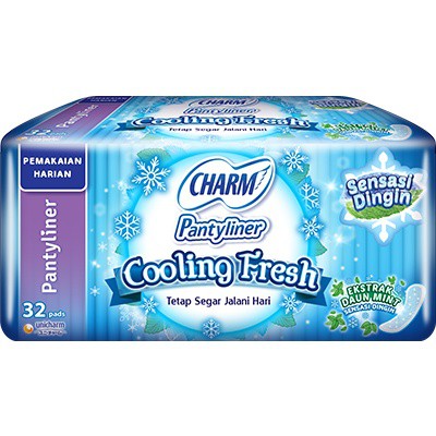 Charm Pantyliner Cooling Fresh 28pads /32pads/centraltrenggalek