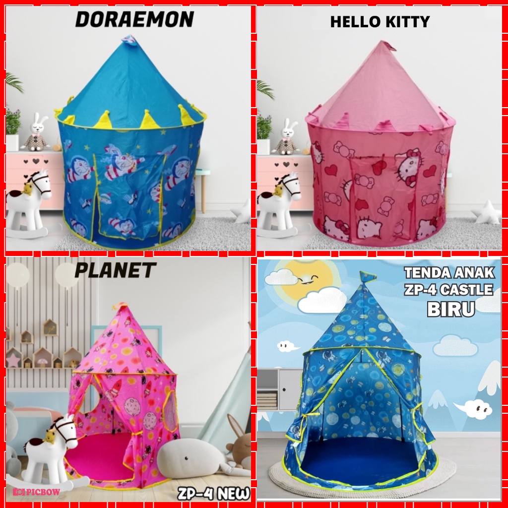 COD Tenda Instant Bermain Anak Castle Mudah DiPasang GRATIS TAS Tenda Camping Indoor Outdoor Tenda Anak Tenda Mainan