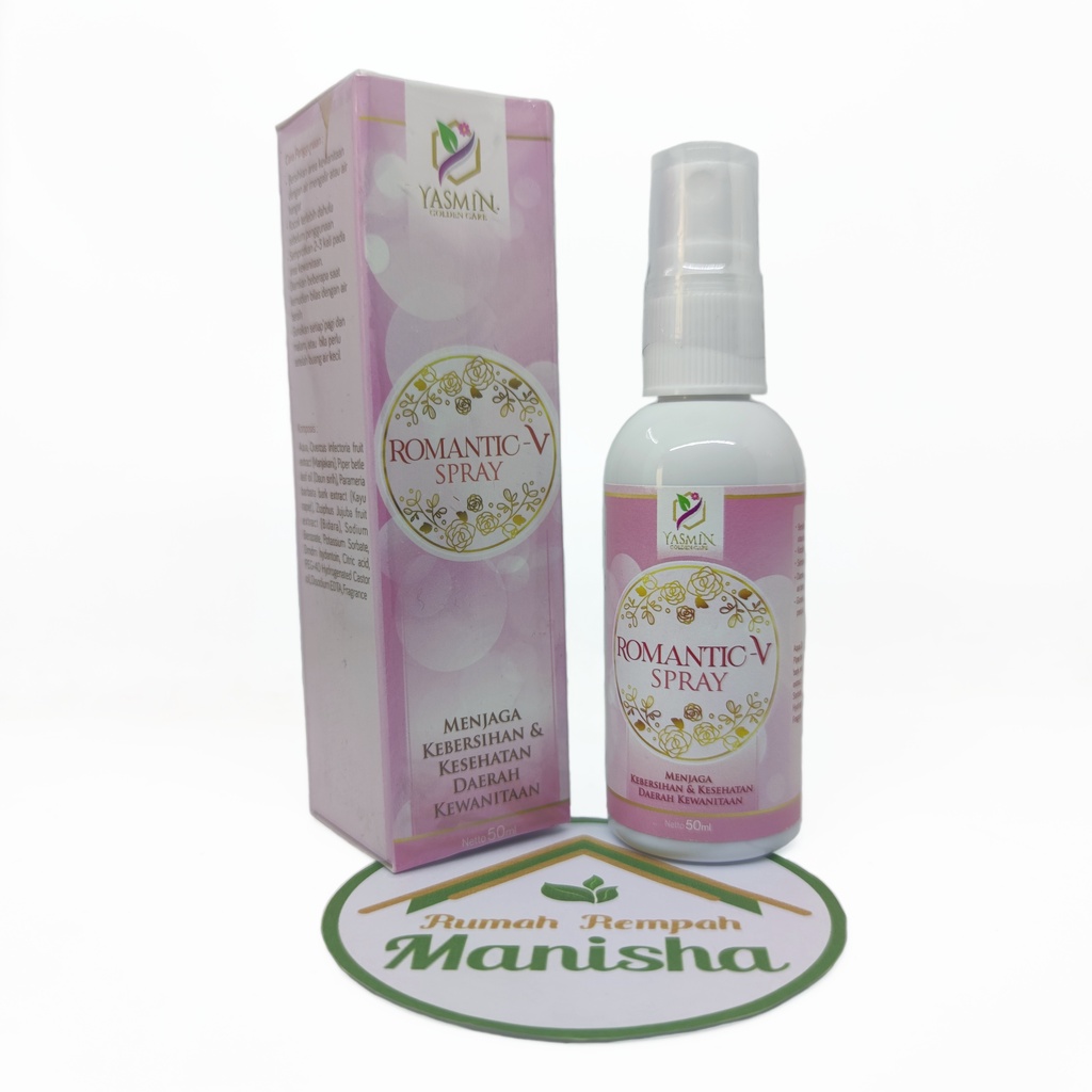 Romantic V Spray Yasmin 50ml - Spray Miss V Keset Rapet Halal Herbal - V Spray Kebersihan &amp; Kesehatan Daerah Kewanitaan