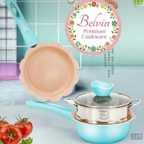 Belvin flower baby cookware set 18cm 18 cm fry sauce pan panci mpasi