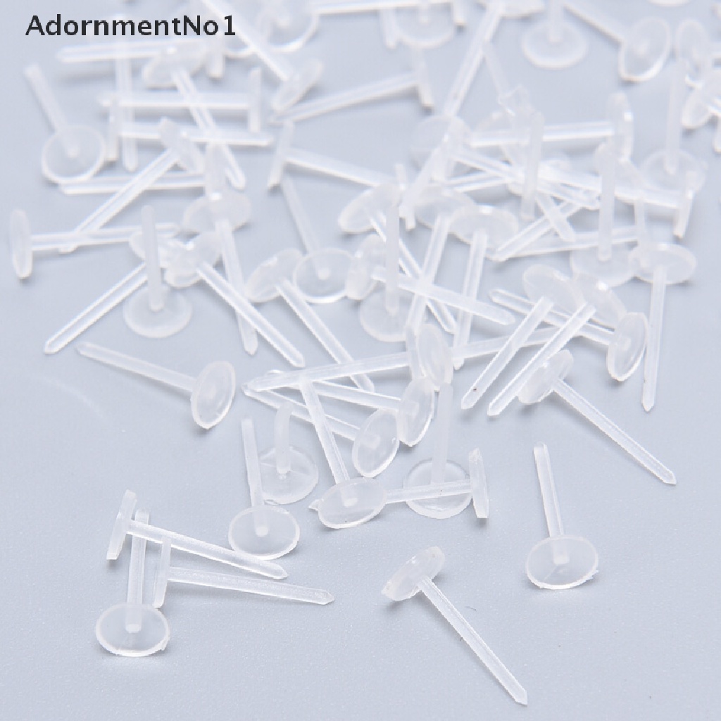 (AdornmentNo1) 500pcs / Lot Pad / Bantalan Anting Tusuk Kosong Bahan Plastik Untuk Membuat Perhiasan