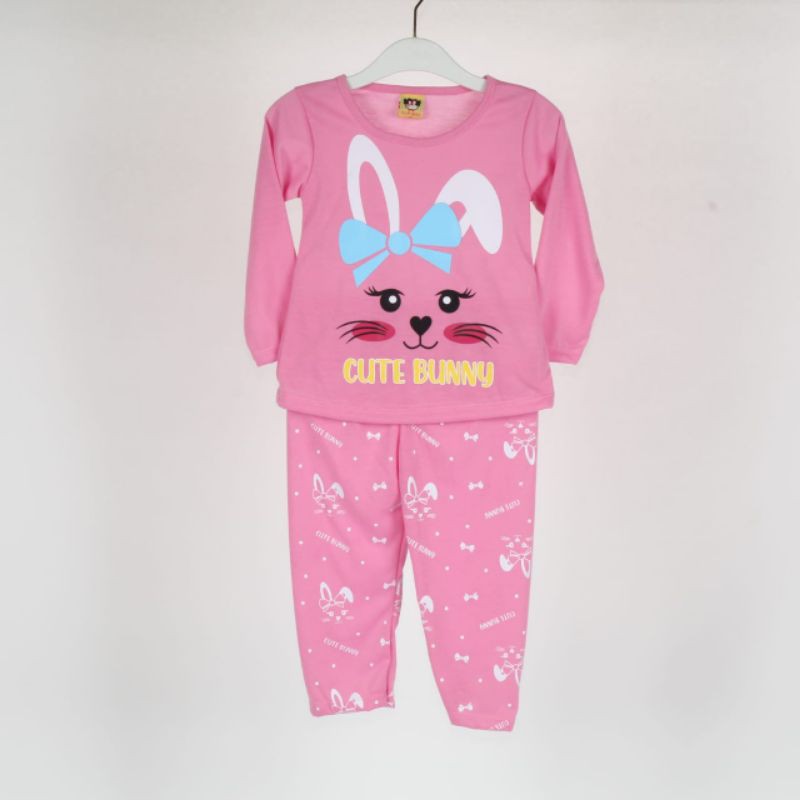 SETELAN BAJU ANAK PEREMPUAN MOTIF BUNNY 2-6 TAHUN NEW A-1