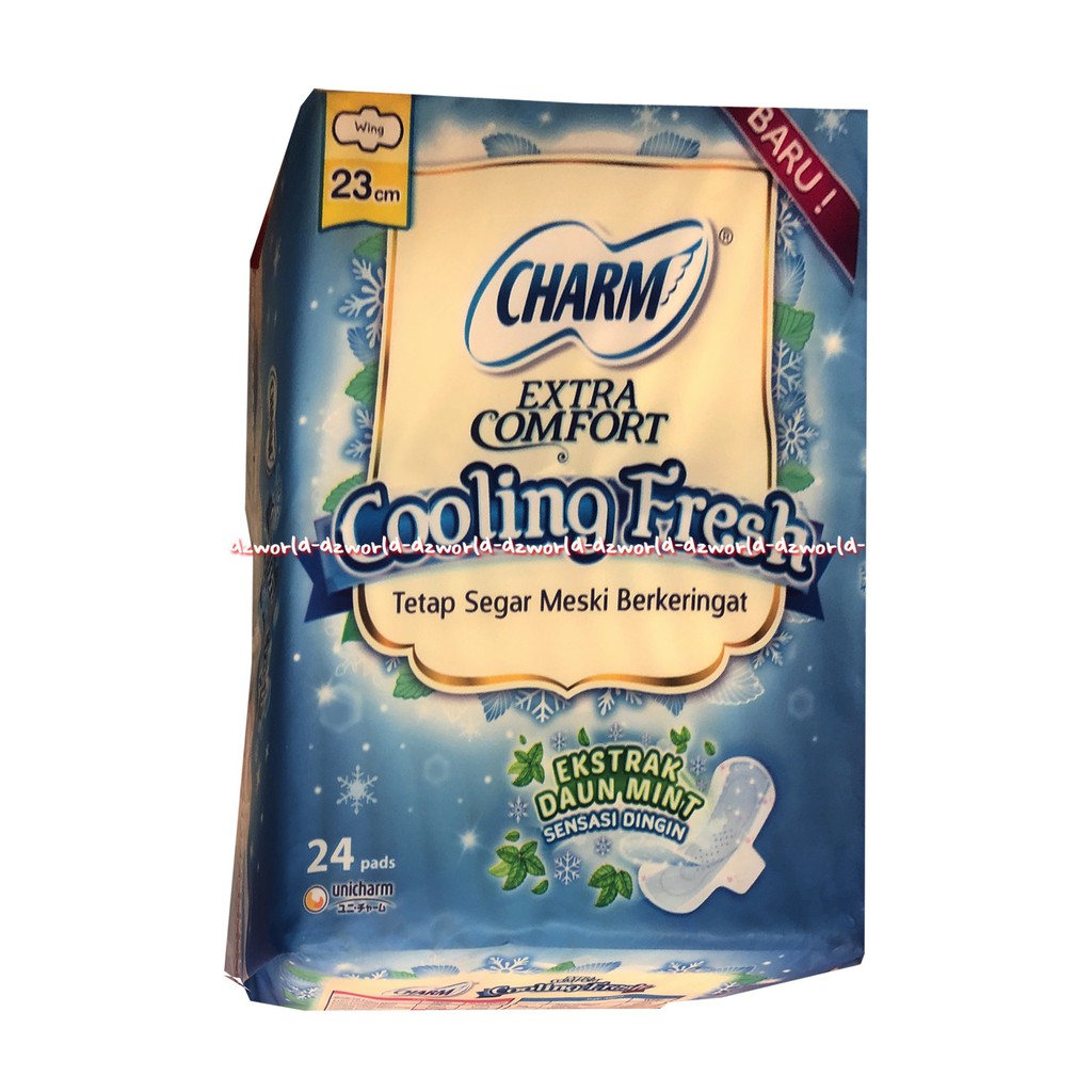 Charm Extra Comfort Cooling Fresh 24 pads Pembalut Wanita Dingin 23 cm