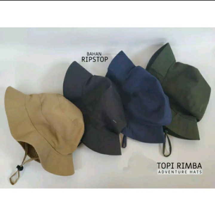 Topi Rimba Polos / Jungle Hat / Hunting Hat Polos / Topi Hiking / Topi Hutan / Topi Pendaki