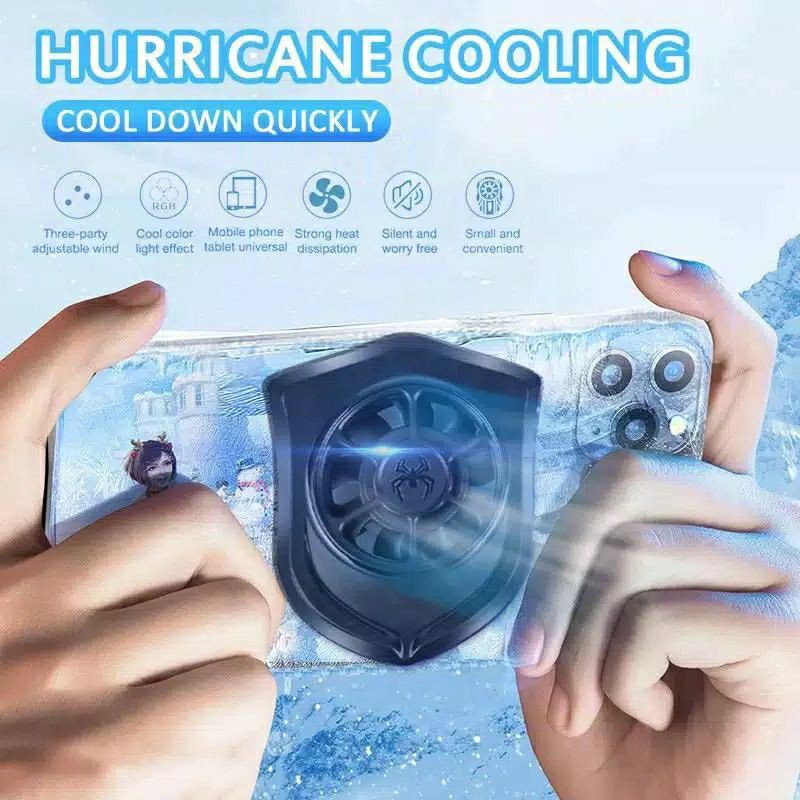 (PENDINGIN HANDPHONE) HURRICANE Cooling Fan universal mobile phone cooler radiator mini portable