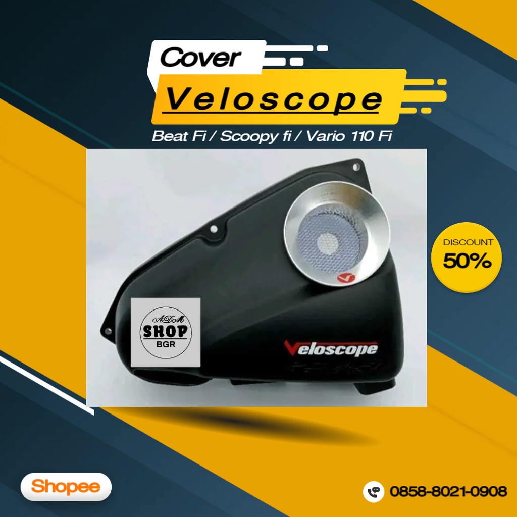 Veloscope Tutup Cover Filter Beat Fi/Scoopy fi/Vario 110 Fi Oxygen Flow Booster Produk Original