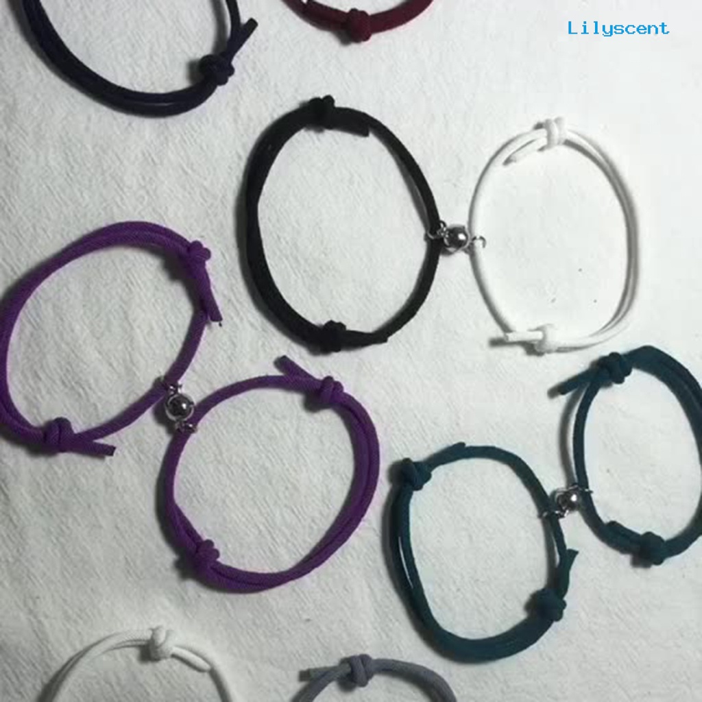 1 Pasang Gelang Tali Tenun Dengan Magnet Untuk Pasangan