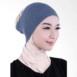 Ciput Bandana Rajut Salur Polos Anti Pusing Ciput Inner Hijab /Ciput
