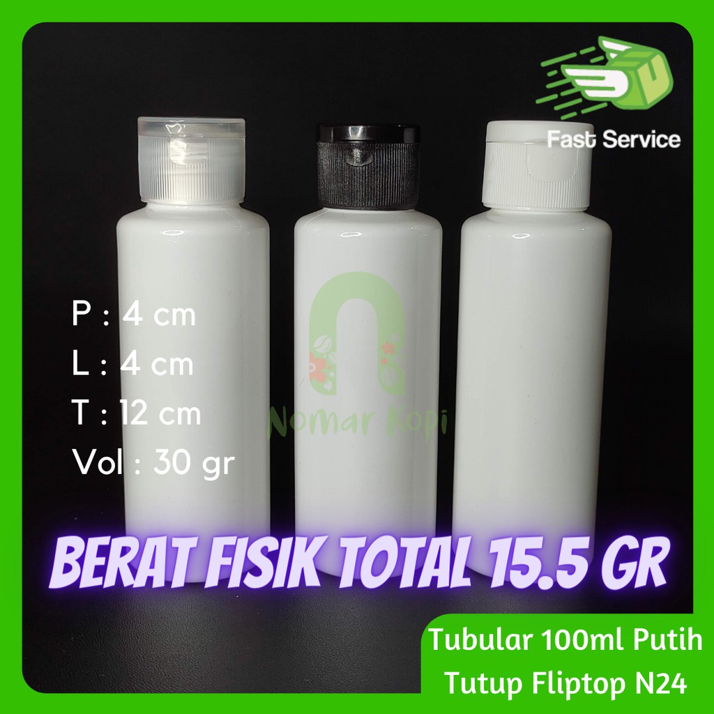 Botol 100ML RF PUTIH Fliptop